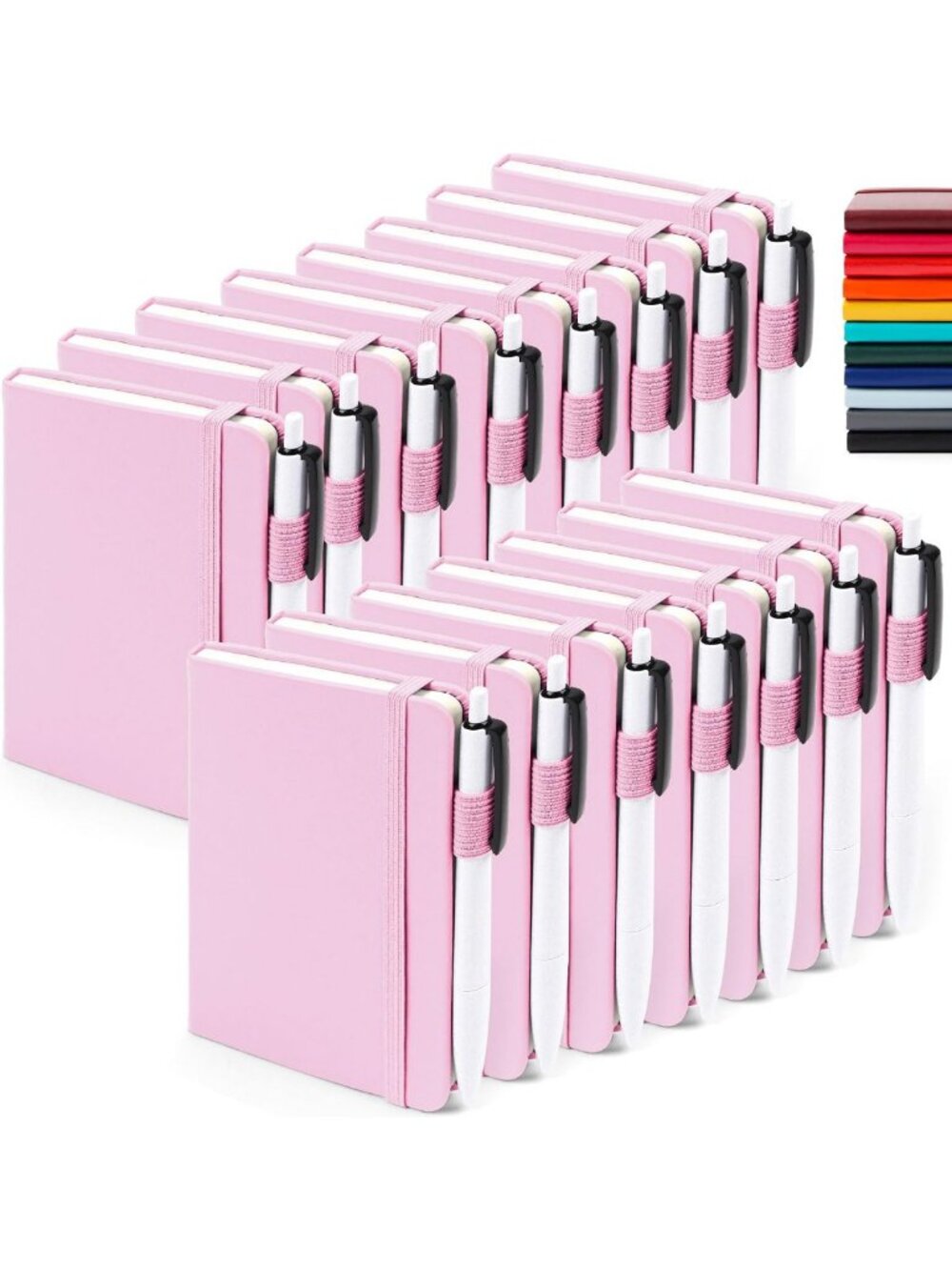 15 Pack Mini Cute Notebooks with Pens, Hardcover Lined Journals for School
